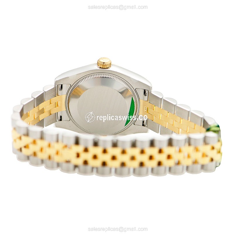 Rolex Datejust Replica - Automatic - 18kt Gold Case - Black Dial on Gold Strap - View 3