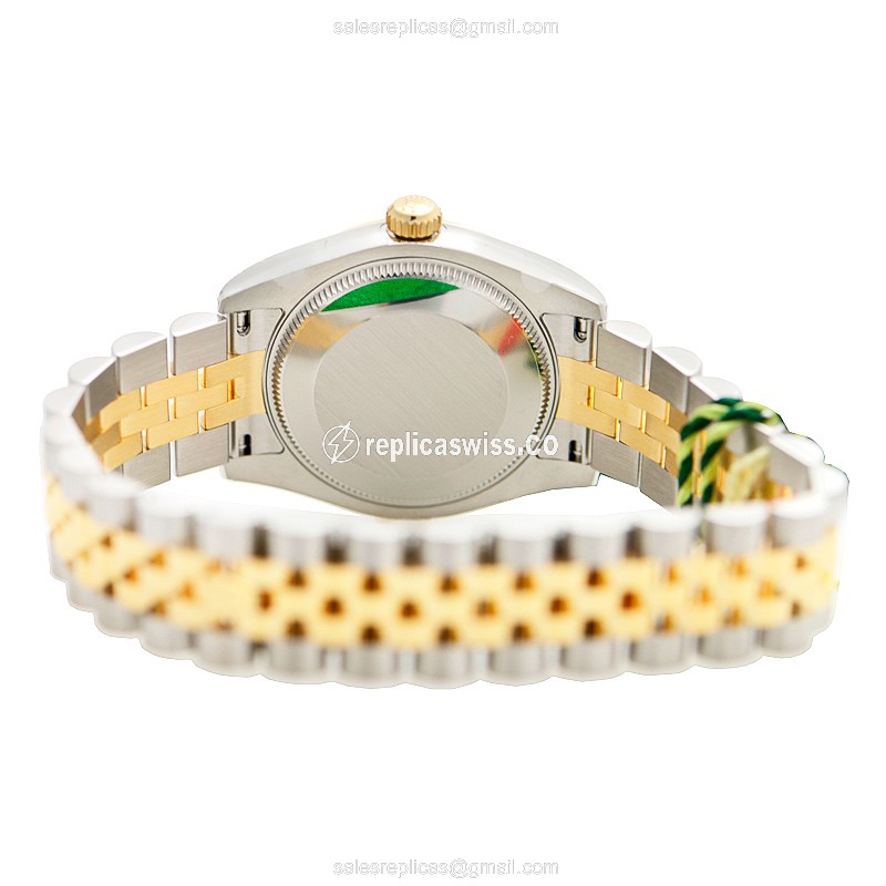 Rolex Datejust Lady Replica - Automatic - 18kt Gold & Steel Case - Black Dial - View 4