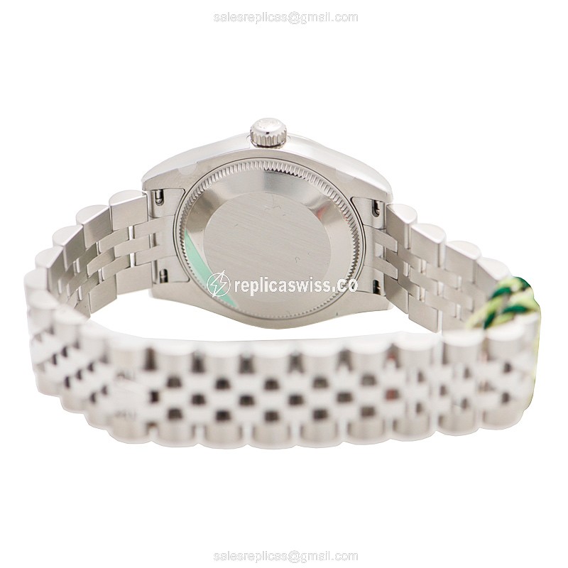 Rolex Lady Datejust Replica - Automatic - 18kt White Gold & Steel - Pink Dial - Silver Steel Strap - View 4