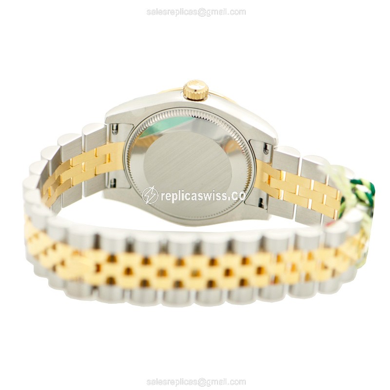 Rolex Datejust Replica - Automatic - 18kt Gold Case, Silver Dial - Steel Strap - View 4