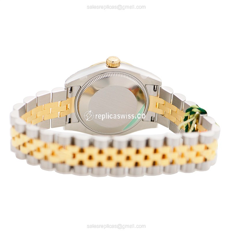 Rolex Datejust Lady Replica - Automatic - 18kt Gold - Diamond Accents - Gray Dial - View 4