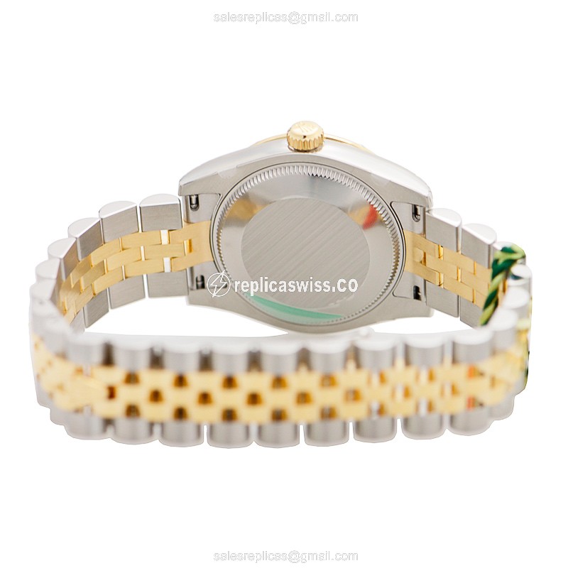 Rolex Datejust Replica - Automatic - 18kt Gold & Steel - Silver Dial - View 4