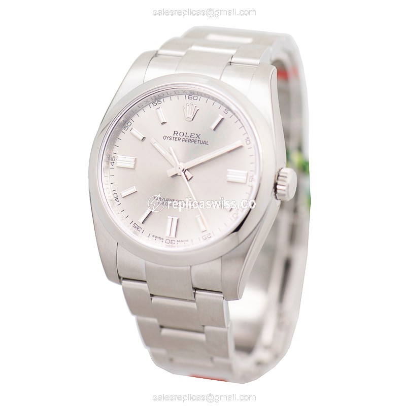 Rolex 116000SV_O OYSTER PERPETUAL - Automatic - Steel Case - Silver Dial - Steel Band - View 3