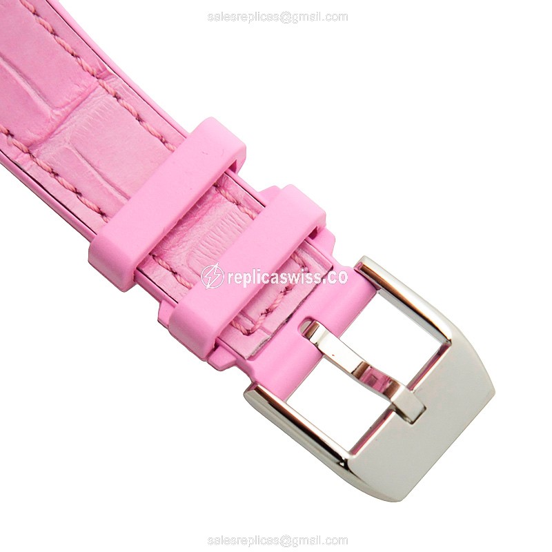 Franck Muller V 32 SC AT FO Vanguard - Automatic | Steel Case | Silver Dial | Pink Alligator Buckle - View 4