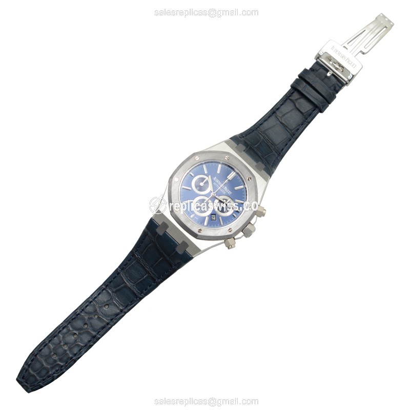 Audemars Piguet Royal Oak 26325PL.OO.D310CR.01 - Automatic - 950 Platinum - Blue Dial - Alligator Blue Strap - View 2