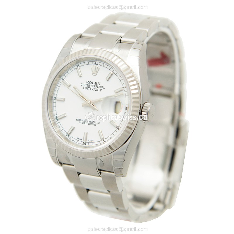 Rolex Datejust Replica - Automatic - Steel Case - White Dial - Silver Band - View 3