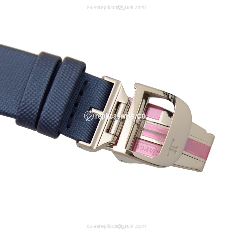 Jaeger-Lecoultre Q3523490 Rendez-Vous Replica - Automatic - 18kt White Gold - Diamond - Blue Dial - Silk Strap - View 4