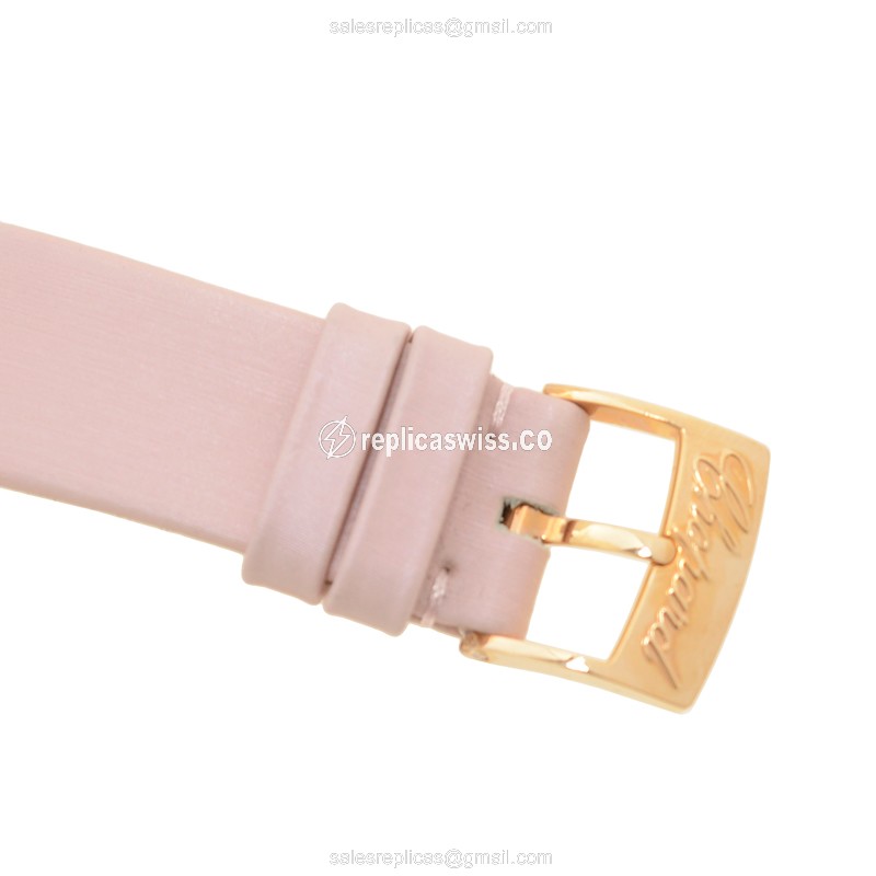 Chopard Happy Sport Quartz - 18kt Rose Gold - Pink Dial - Diamond Accents - Buckle Clasp - View 4