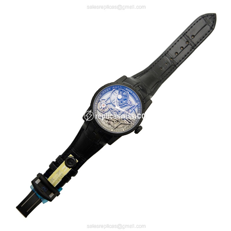 Roger Dubuis RDDBEX0473 EXCALIBUR - Automatic Titanium - Skull Dial - Black Alligator Strap - View 2
