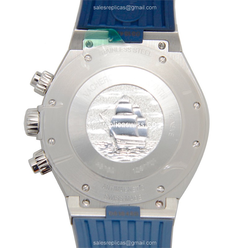 Vacheron Constantin Overseas Replica - Automatic - Stainless Steel - Blue Dial - Blue Rubber Strap - View 3