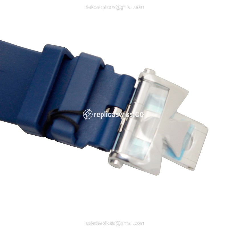 Vacheron Constantin Overseas Replica - Automatic - Stainless Steel - Blue Dial - Blue Rubber Strap - View 4