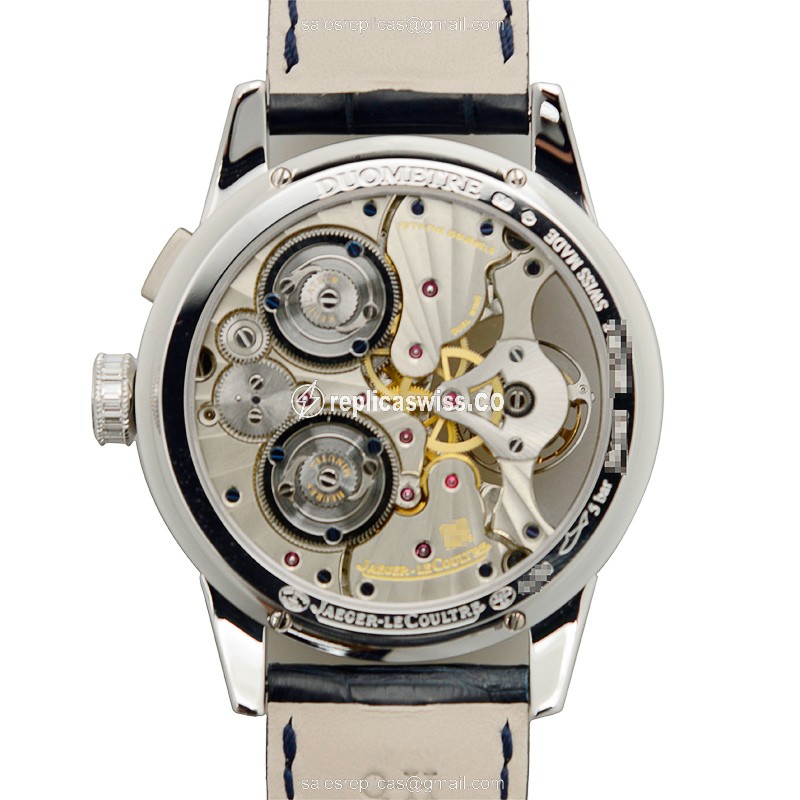 Jaeger-Lecoultre Q6053406 DUO Manual 18kt Gold Blue Dial Blue Alligator Clasp - View 3