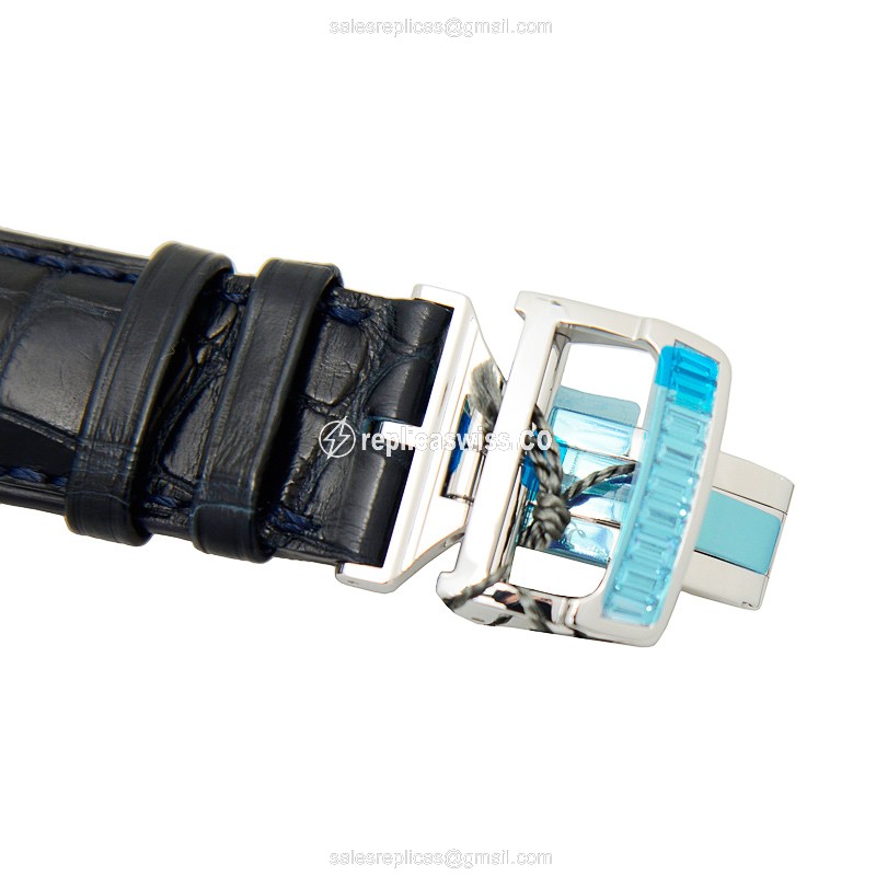 Jaeger-Lecoultre Q6053406 DUO Manual 18kt Gold Blue Dial Blue Alligator Clasp - View 4