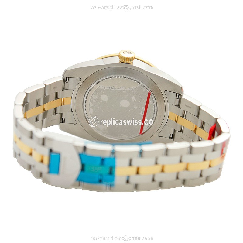 Tudor Glamour Date Automatic - Gold Case & Steel - Gold Dial - Clasp - Gold & Steel Strap - View 4