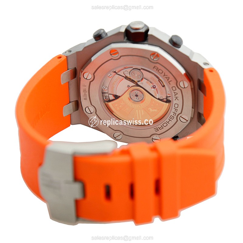 AP Royal Oak Offshore Replica - Automatic - Steel Case - Orange Dial - Rubber Orange Strap - View 4