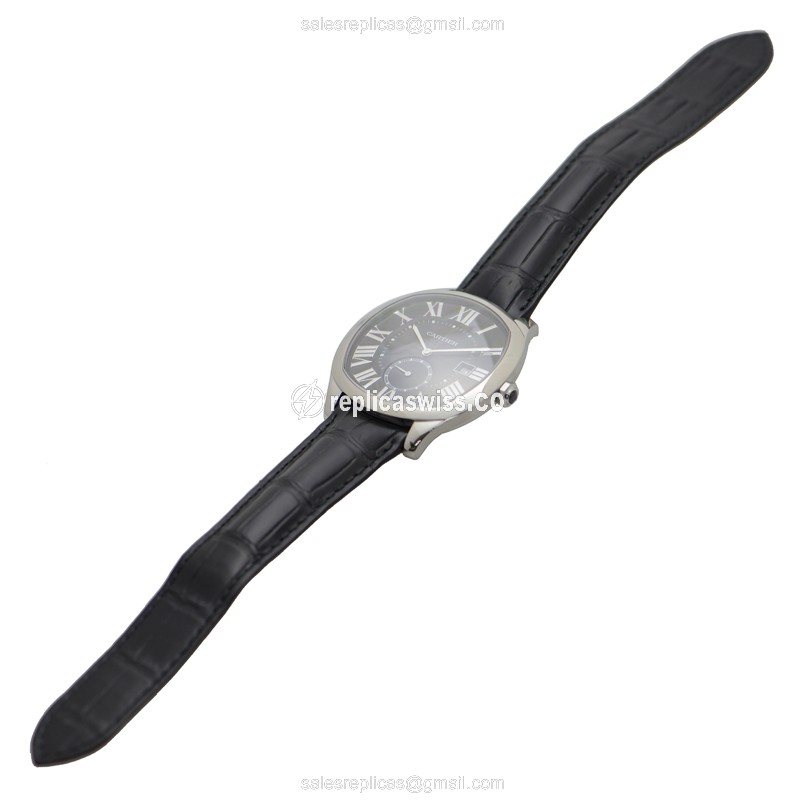 Cartier WSNM0006 Drive De Cartier - Automatic - Black Dial - Steel Case - Alligator Black Strap - View 2