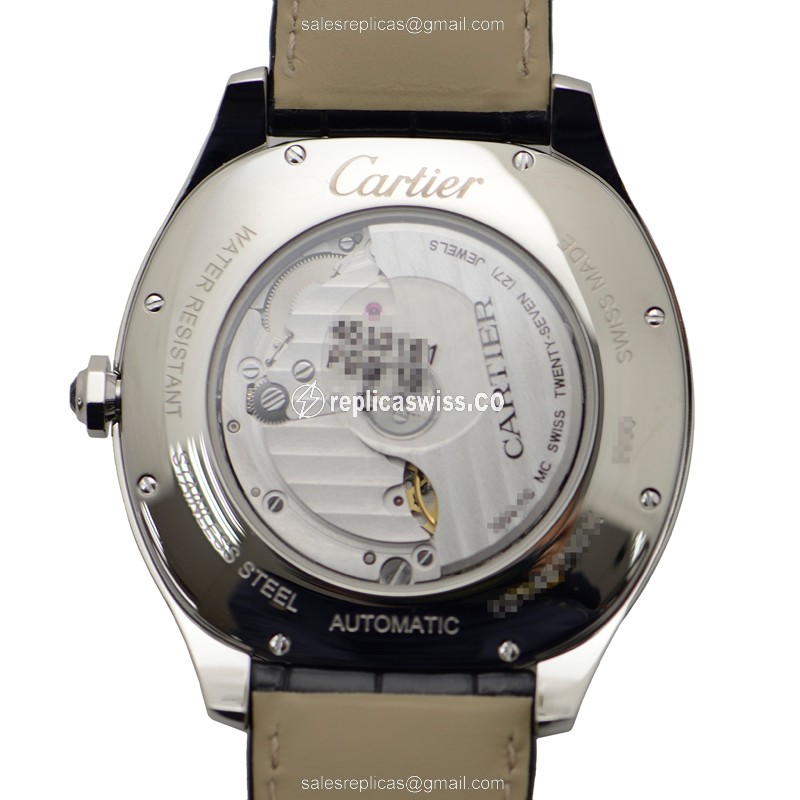Cartier WSNM0006 Drive De Cartier - Automatic - Black Dial - Steel Case - Alligator Black Strap - View 3