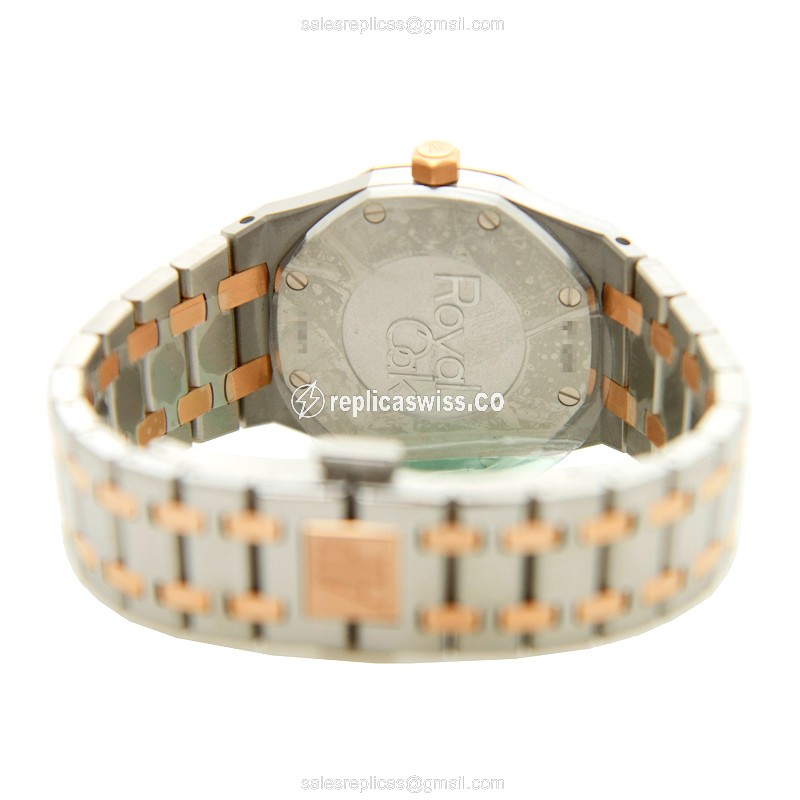 Audemars Piguet Royal Oak Offshore Quartz 18kt Rose Magic Diamond - White Dial Gold Clasp Steel Strap - View 4