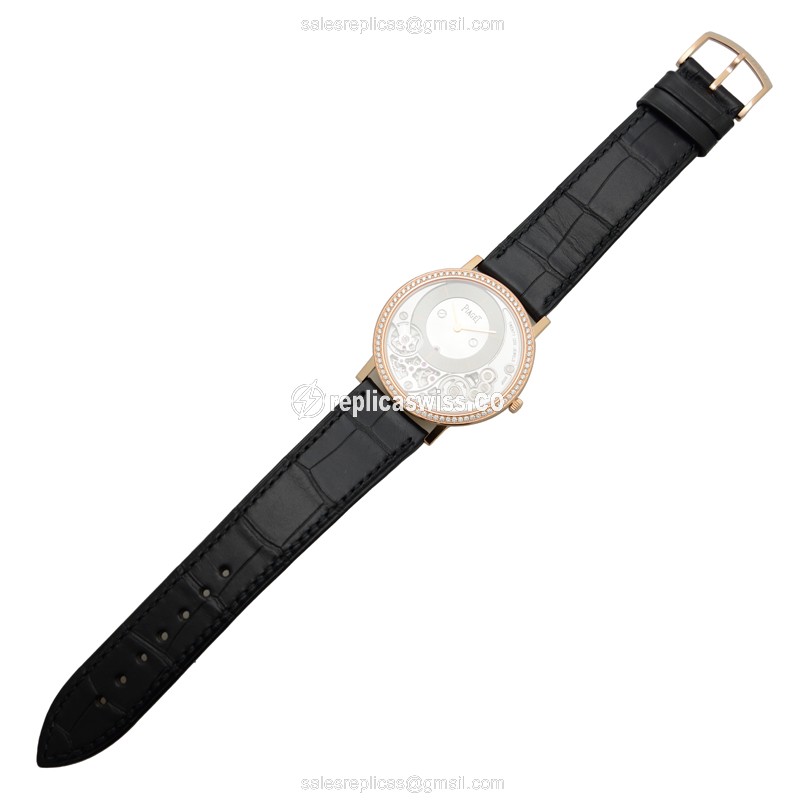 Piaget ALTIPLANO Replica - Manual - 18kt Rose Gold - Diamonds - Gray Dial - View 2