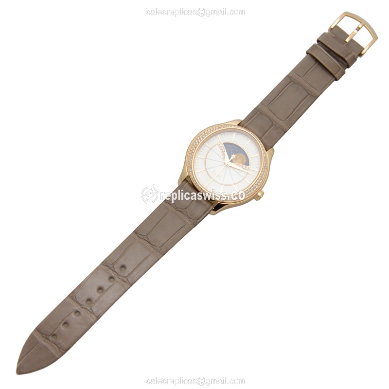 Piaget LIMELIGHT Replica - Automatic - 18kt Rose Gold Case - White Dial - Brown Alligator Strap - View 2