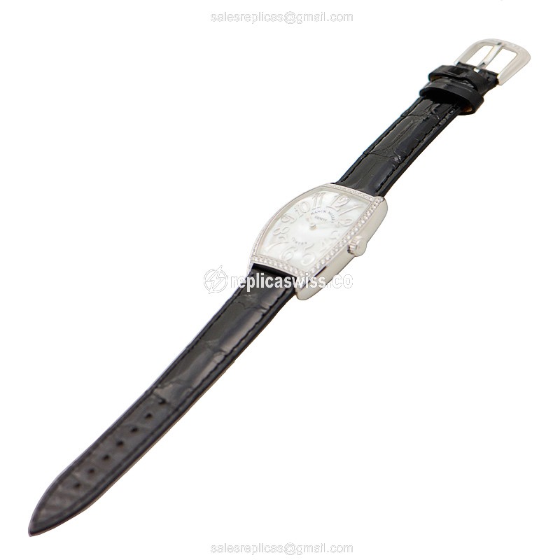 Franck Muller 2852 QZ REL MOP D 1R AC CINTREE CURVEX - Quartz - Diamond Case - White Dial - Buckle Clasp - View 2