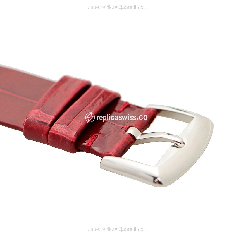 Franck Muller 8035 QZ COL DRM V - Quartz - Steel Case - White Dial - Red Alligator Strap - View 4