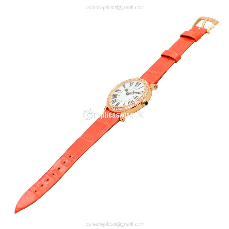 Franck Muller 8035 QZ R D 1R - Quartz - 18kt Rose Gold - Diamonds - White Dial - Buckle Clasp - View 2