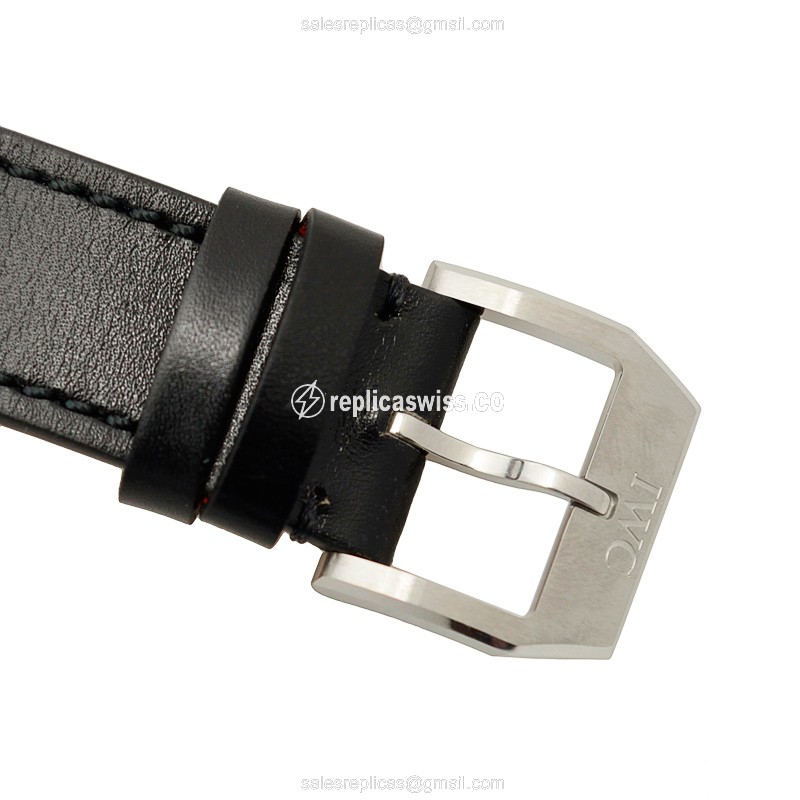 IWC PILOTS Replica - Automatic - Stainless Steel - Black Dial - Black Cowhide - Buckle Clasp - View 4