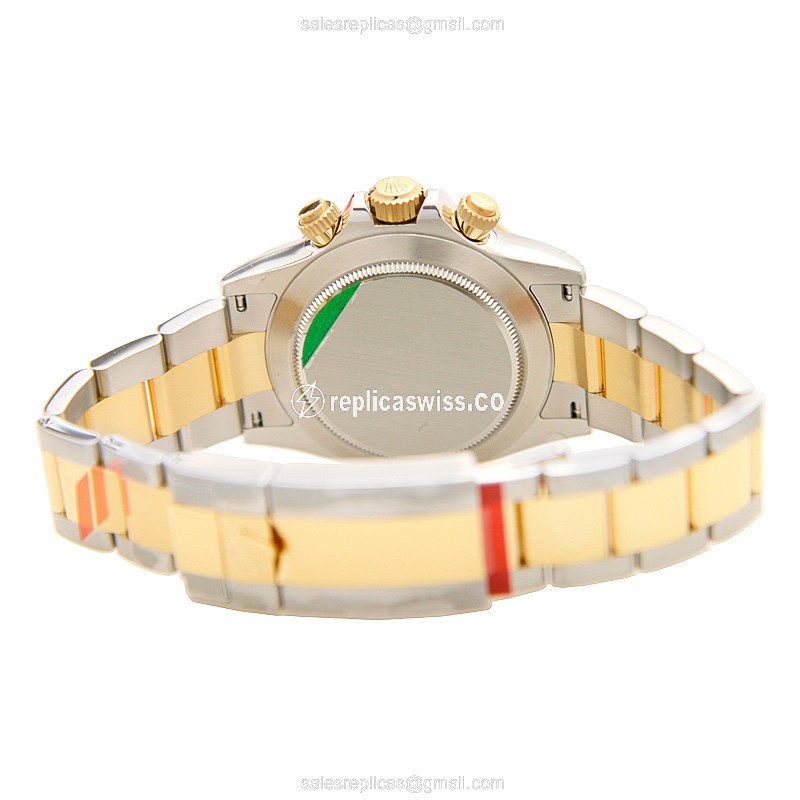 Rolex Daytona Replica - Automatic - 18kt Gold & Steel - Black Dial, Gold Clasp - View 4