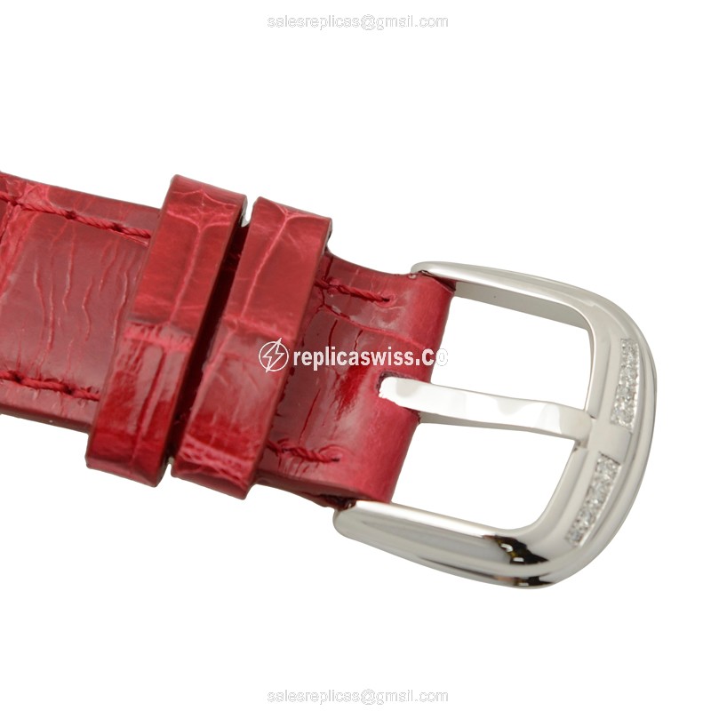 Franck Muller 2852 QZ COL DRM MOP D1R CD8 Curvex - Quartz - White Dial - Buckle Clasp - Red Alligator Strap - View 4