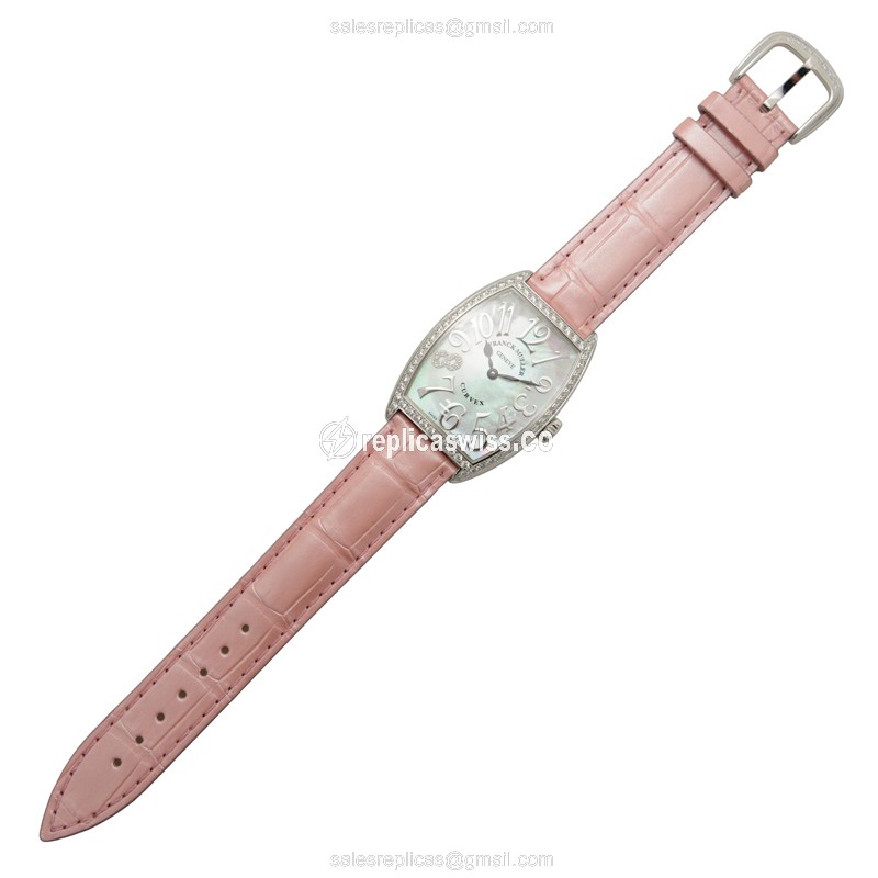 Franck Muller Cintree Curvex Replica Watch Pink Alligator - View 2