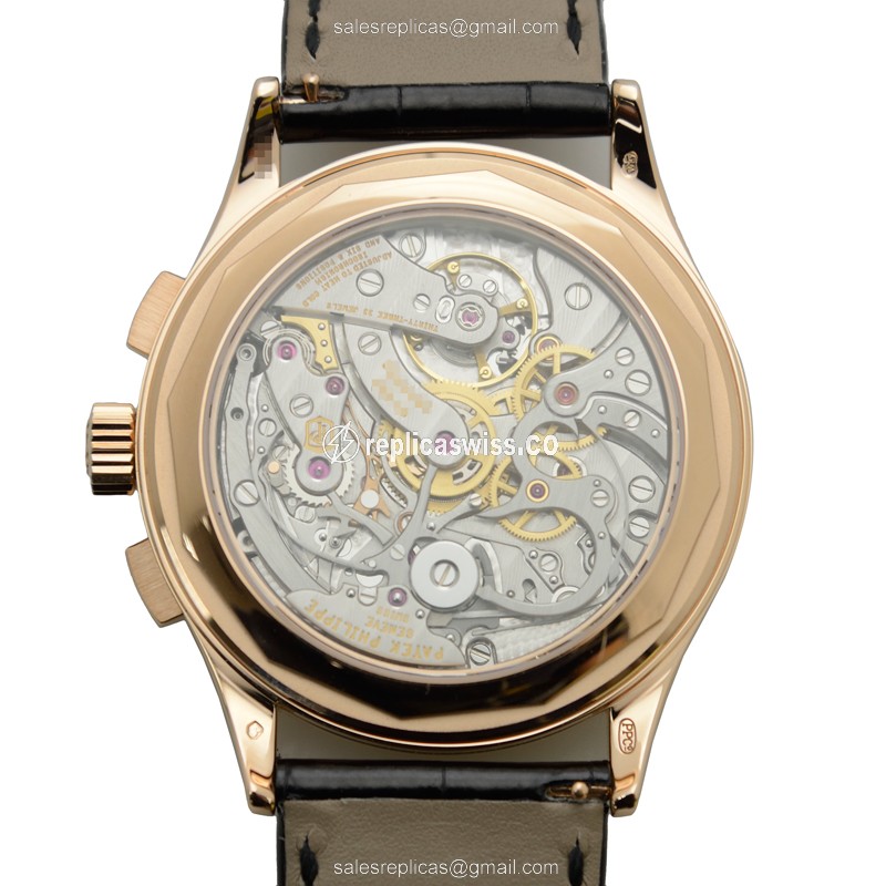 Patek 5170R Replica - Manual Wind - Rose Gold - Black Dial - View 3