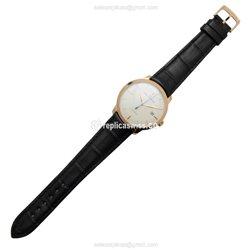 Girard-Perregaux 1966 Replica - Auto - 18kt Rose Gold - White Dial - Alligator Black - View 2