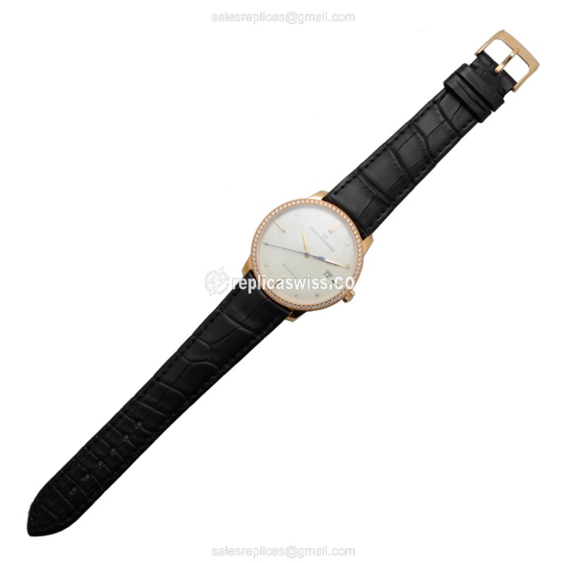 Girard Perregaux 1966 Replica - Automatic - 18kt Rose Gold - Diamond Dial - Black Alligator Strap - View 2