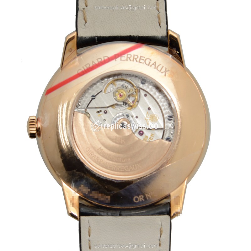 Girard Perregaux 1966 Replica - Automatic - 18kt Rose Gold - Diamond Dial - Black Alligator Strap - View 3