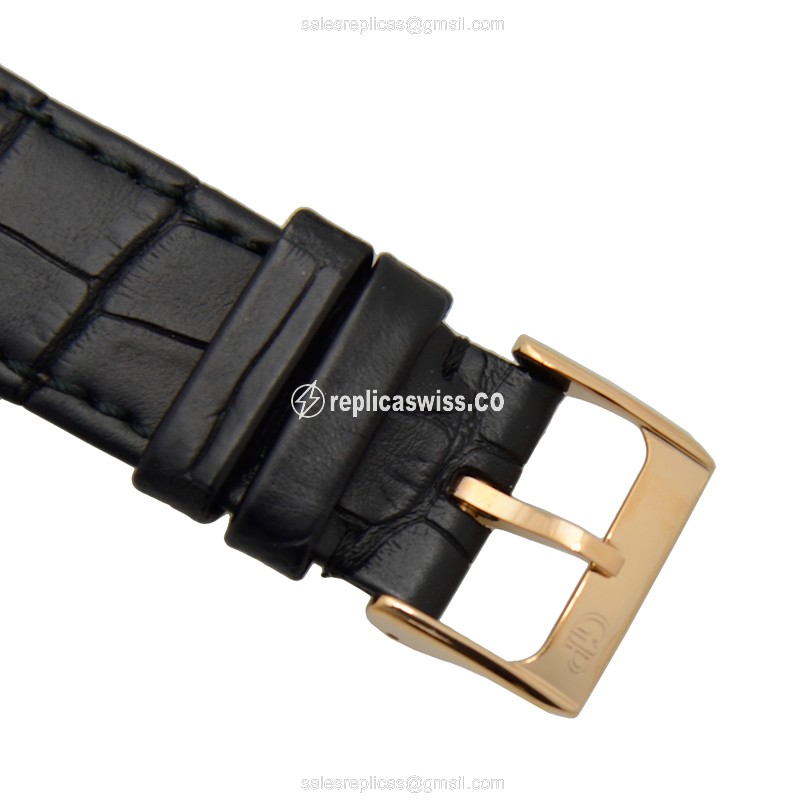 Girard Perregaux 1966 Replica - Automatic - 18kt Rose Gold - Diamond Dial - Black Alligator Strap - View 4
