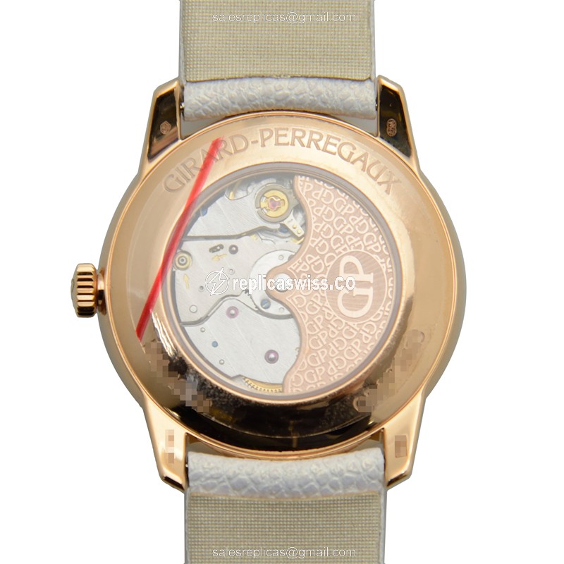 Girard Perregaux 1966 Replica - Automatic - 18kt Rose Gold Case - White Dial, Diamond - View 3