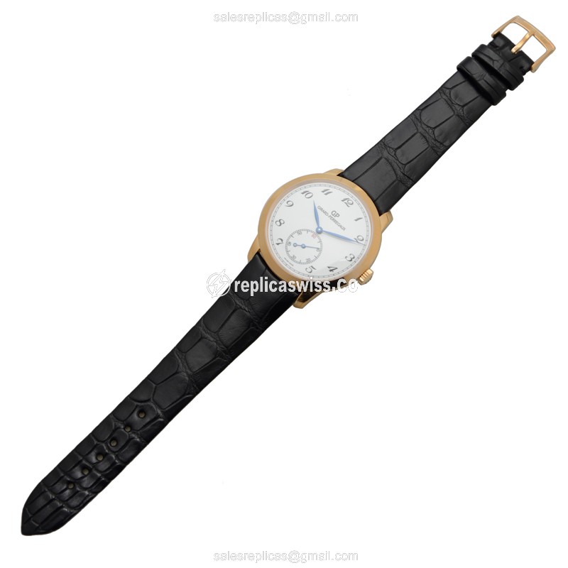 Girard-Perregaux 1966 Replica - Automatic - 18kt Rose Gold - White Dial - Black Alligator Strap - View 2