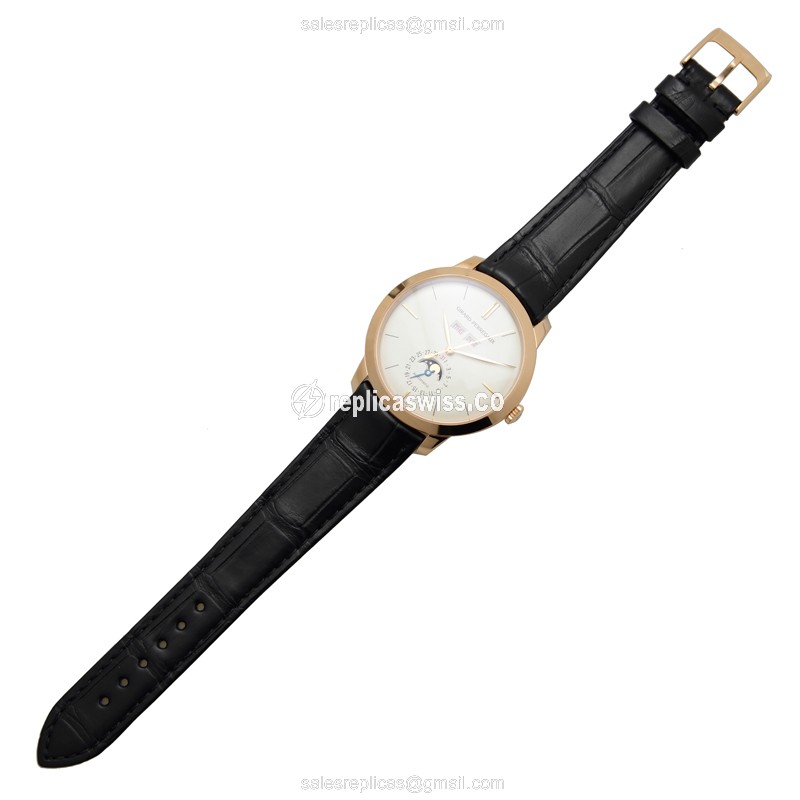 Girard Perregaux 1966 Replica - Auto - 18kt Rose Gold - White Dial - Black Alligator Strap - View 2