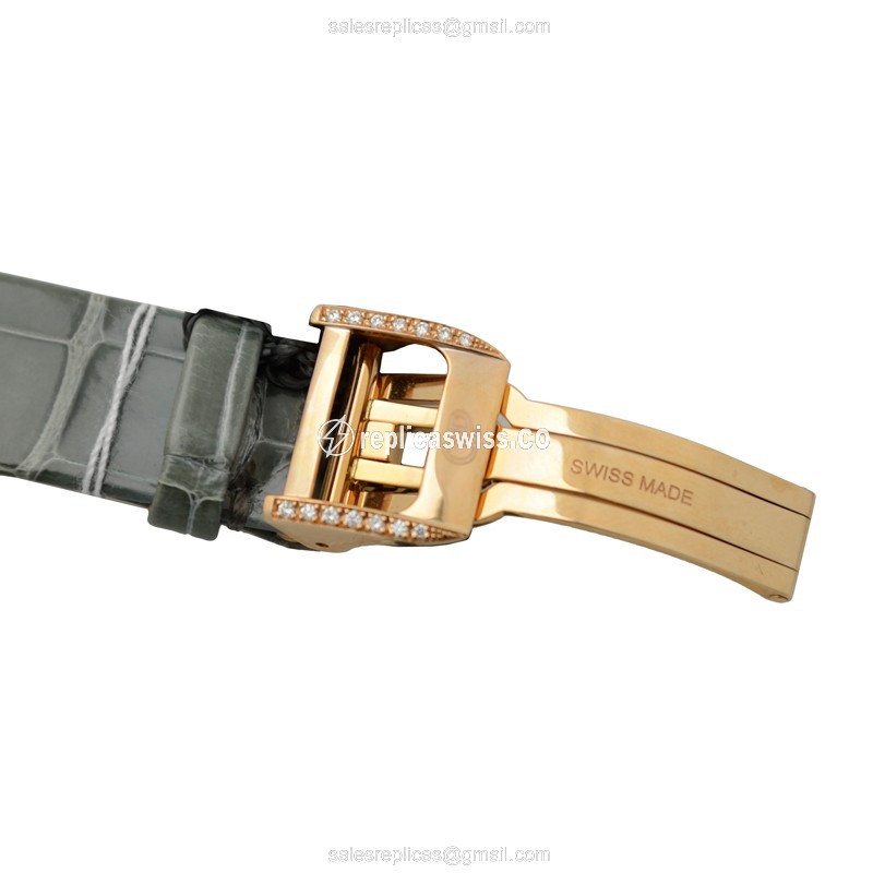 Girard Perregaux 80484D52P662-BK6A CATS EYE - Auto 18kt Rose Gold - Blue Dial - Green Alligator Strap - View 4