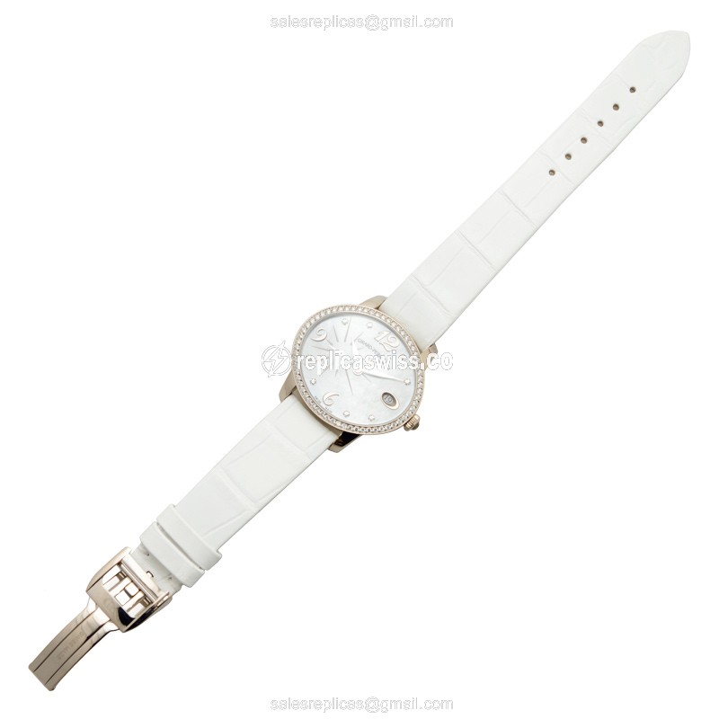 Girard Perregaux CATS EYE 80484D53A761BK7A - Auto 18kt White Gold - Diamond Dial - White Alligator Strap - View 2