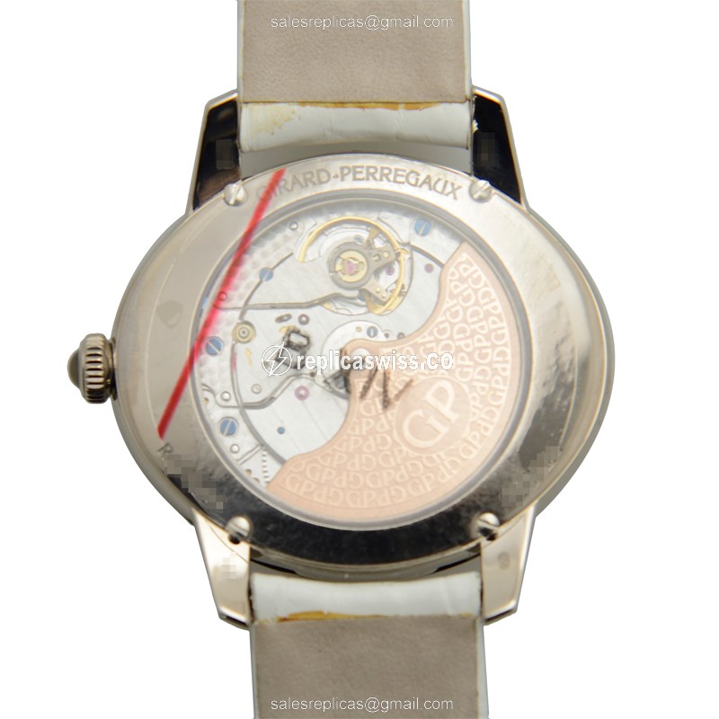 Girard Perregaux CATS EYE 80484D53A761BK7A - Auto 18kt White Gold - Diamond Dial - White Alligator Strap - View 3