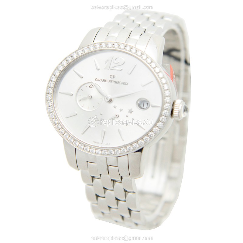 Girard Perregaux 80486D11A36111A CATS EYE - Auto - Diamond Case - Silver Dial - Steel Strap - View 3