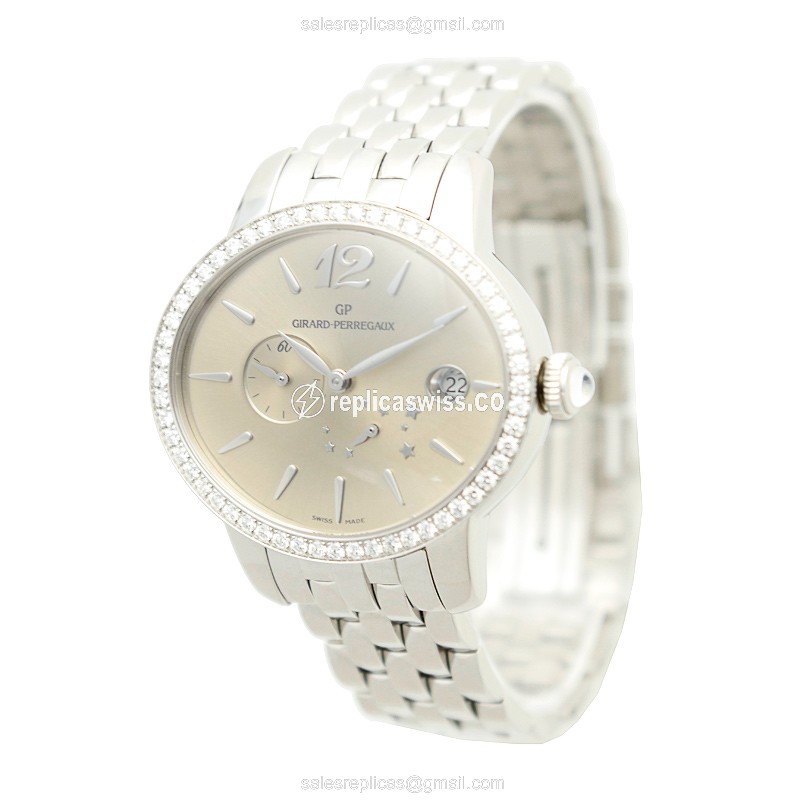 Girard Perregaux 80486D11A861 CATS EYE - Auto - Gold Dial - Diamond Case - Steel Strap - View 3