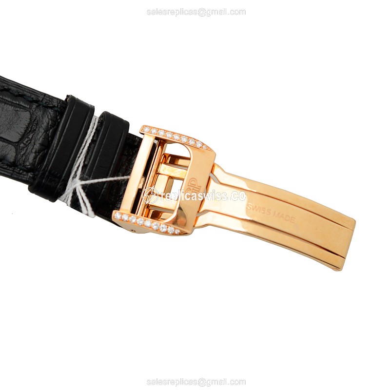 Girard Perregaux 99193D52A001BA6A Tourbillon - Auto - 18kt Rose Gold - Beige Dial - Diamond - Black Alligator Strap - View 4