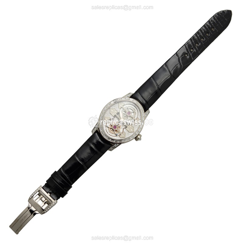 Girard Perregaux 99495D53B00ACK6A CATS EYE - Manual Wind - 18kt White Gold - Diamond Silver Dial - Black Alligator Strap - View 2