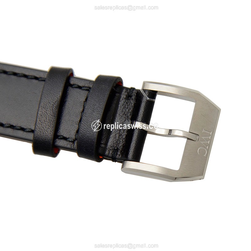 IWC PILOTS Replica - Automatic - Black Dial - Steel Case - Black Cowhide Strap - View 4