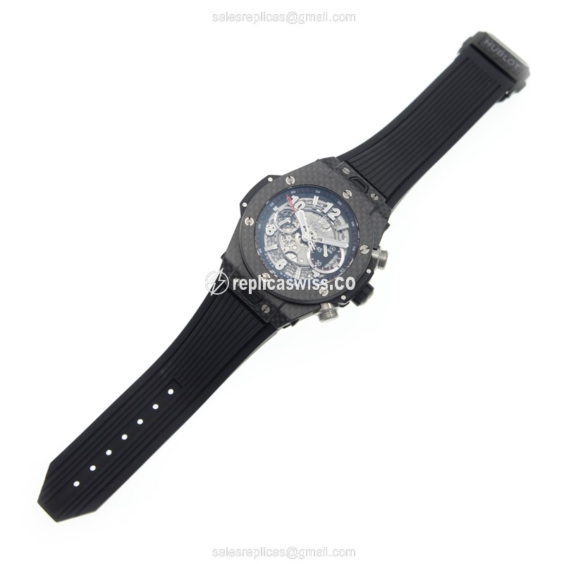 Hublot BIG BANG Carbon Fiber - Automatic - Black Dial - Rubber Strap - Buckle Clasp - View 2