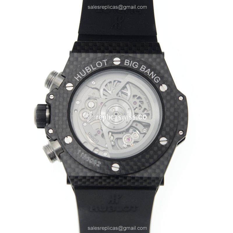 Hublot BIG BANG Carbon Fiber - Automatic - Black Dial - Rubber Strap - Buckle Clasp - View 3