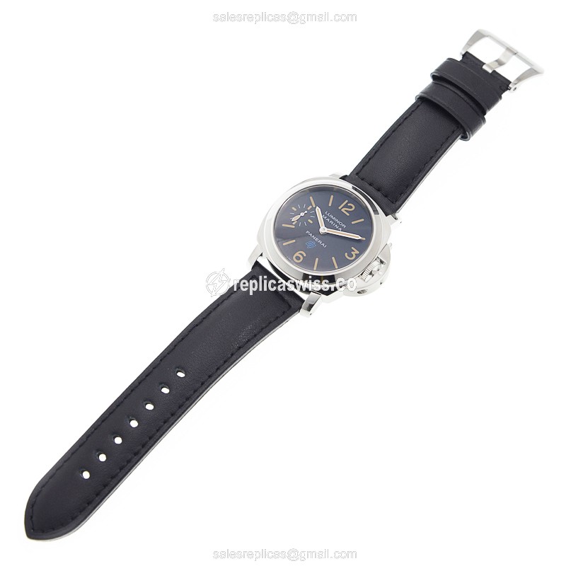 Panerai PAM00631 Replica - Manual Wind - Steel Case - Black Dial - Black Cowhide Strap - Buckle Clasp - View 2